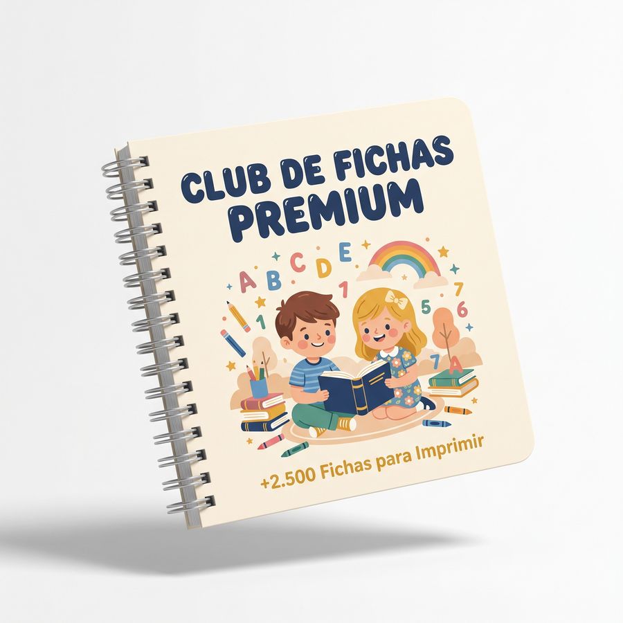 Portada ilustrada del Club de Fichas Premium con niños leyendo