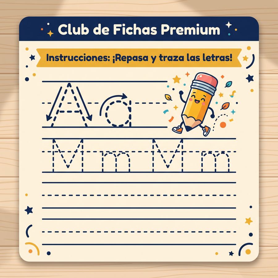 Ficha de grafomotricidad, repasar letras